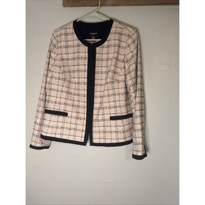 Liz Claiborne Tweed Suit Jacket Pink And Black Women's Size 12